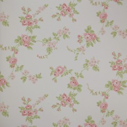 Papel de parede, floral, rosa, verde e branco